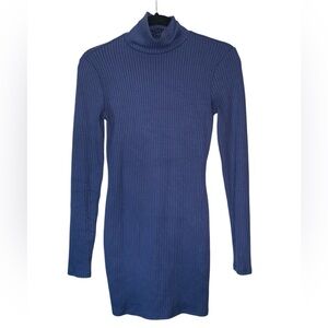 Urban outfitter navy blue ribbed turtleneck sweater‎ dress size small
